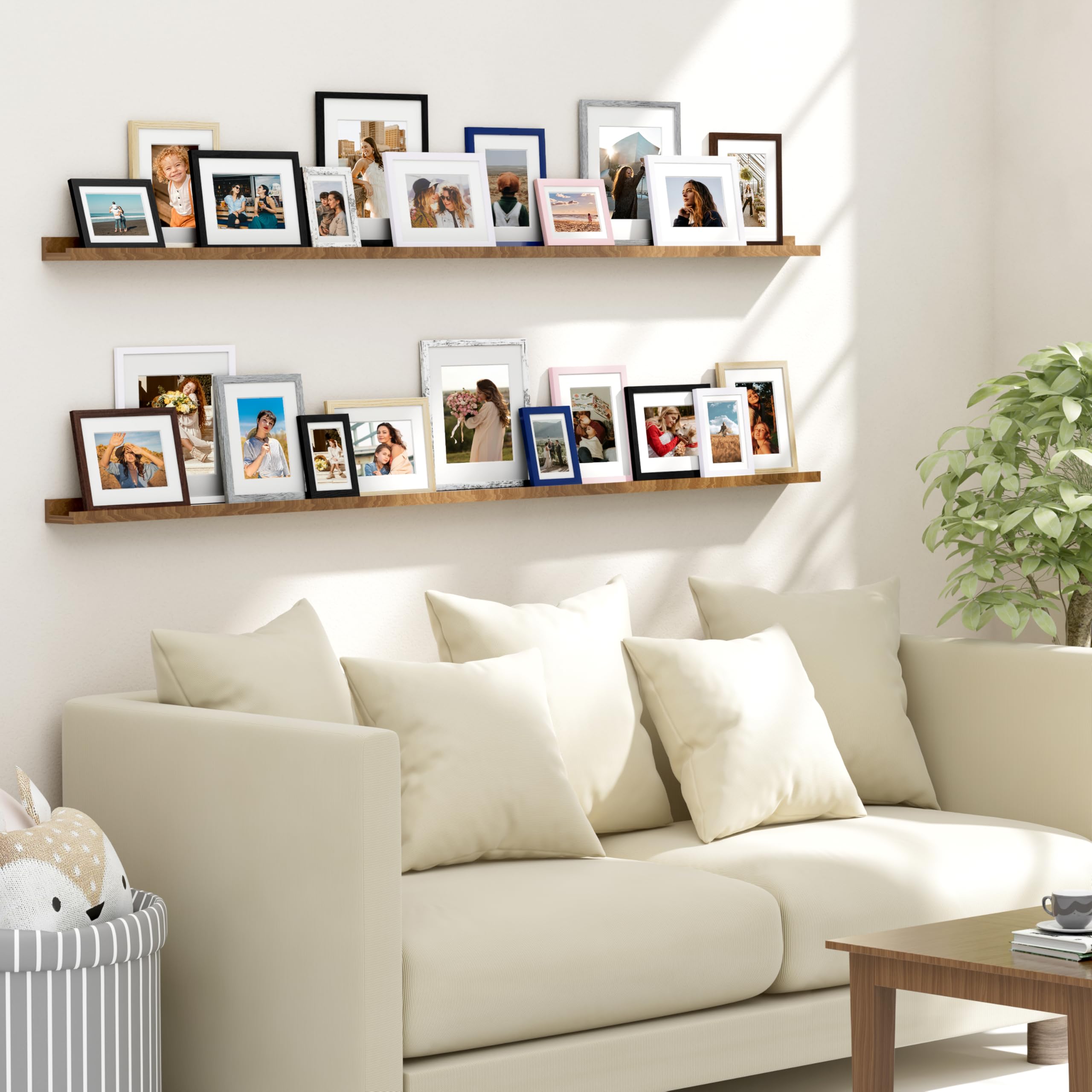 Vittanly 11x14 Picture Frame Set of 4, Display Pictures 8x10 with Mat or 11x14 without Mat, Gallery Wall Frame Set for Wall or T